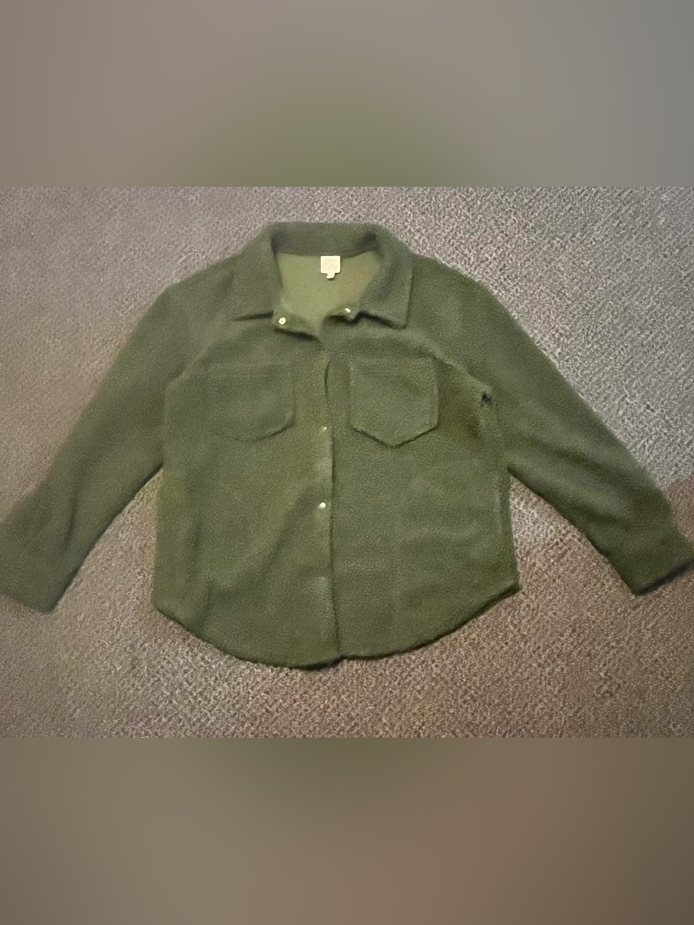 Como Vintage Olive Green Sherpa Shacket